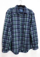 Load image into Gallery viewer, Blue + Green Plaid Soft Fleece Shirt - XXL
