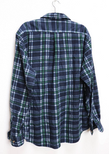Load image into Gallery viewer, Blue + Green Plaid Soft Fleece Shirt - XXL
