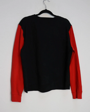 Load image into Gallery viewer, Black + Red Colourblock Sweatshirt - L
