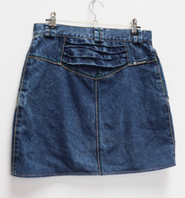 Load image into Gallery viewer, Dark Blue Denim Button-Down Mini-Skirt - M
