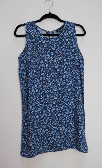 Blue Floral Mini-Dress - M