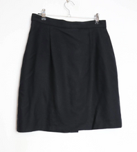 Load image into Gallery viewer, Black Wool Button-Down Mini-Skirt - S
