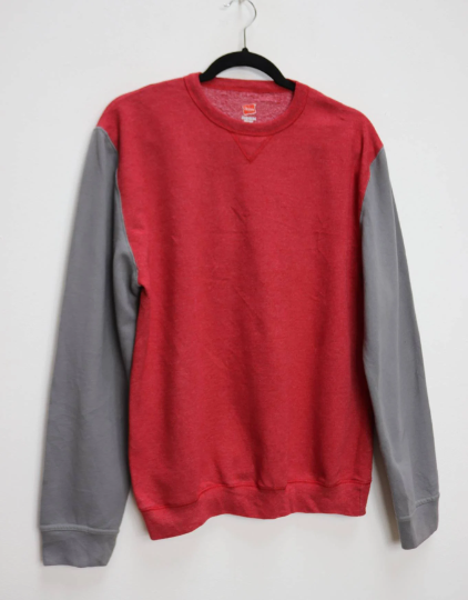 Red + Grey Colourblock Sweatshirt - S