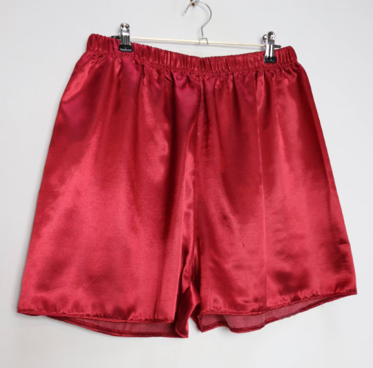 Red Satin Shorts - M