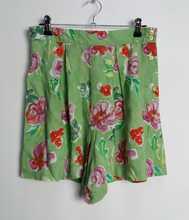 Load image into Gallery viewer, Green + Pink Floral Shorts - S
