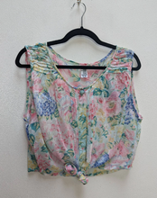 Load image into Gallery viewer, Sheer Floral Tie-Up Crop Top - M
