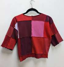 Load image into Gallery viewer, Red Patchwork Crop Top - M
