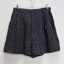Load image into Gallery viewer, Black + White Grid Pattern Shorts - XS
