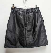Load image into Gallery viewer, Black Leather Mini-Skirt - XS

