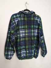 Load image into Gallery viewer, Blue + Green Plaid Fleece - S
