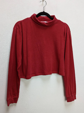 Load image into Gallery viewer, Red Rollneck Crop Top - XL
