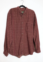 Load image into Gallery viewer, Burgundy Checkered Corduroy Shirt - XL
