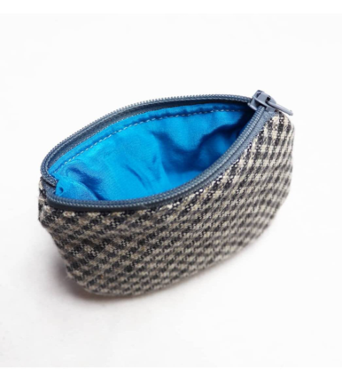 Recycled Checkered Coin Purse