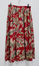 Load image into Gallery viewer, Red Leaf Pattern Button-Down Midi-Skirt - M
