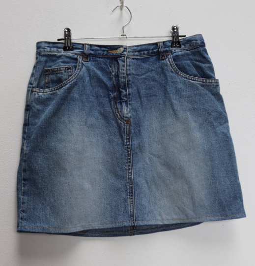 Blue Denim Mini-Skirt - M