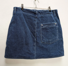 Load image into Gallery viewer, Blue Denim Mini-Skirt with Gem Detailing - M
