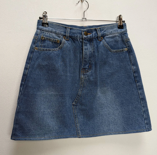 Blue Denim Mini-Skirt - S