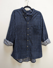 Load image into Gallery viewer, Blue Check Corduroy Shirt - L
