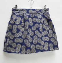Load image into Gallery viewer, Blue + Yellow Patterned Mini-Skirt - XS
