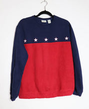 Load image into Gallery viewer, Navy Blue + Red Star Sweatshirt - M
