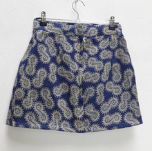 Load image into Gallery viewer, Blue + Yellow Patterned Mini-Skirt - XS
