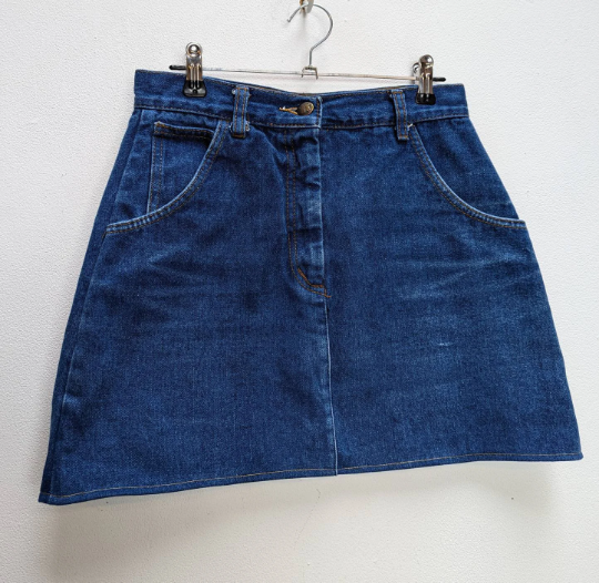 Blue Denim Mini-Skirt - S