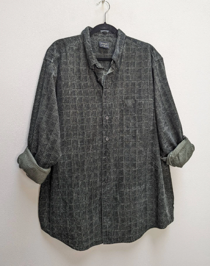 Dark Green Check Corduroy Shirt - XL